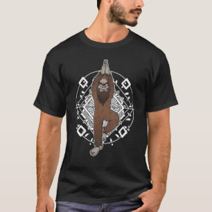 Camiseta Presente Divertido Bigfoot Sasquatch Yeti Ioga Med