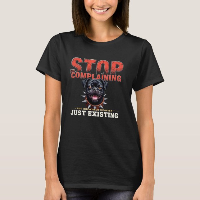 Camiseta Presente Divertido de Academia para Donos de Pug (Frente)