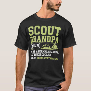 Camiseta Presente Divertido de Avô Escoteiro para Camping e