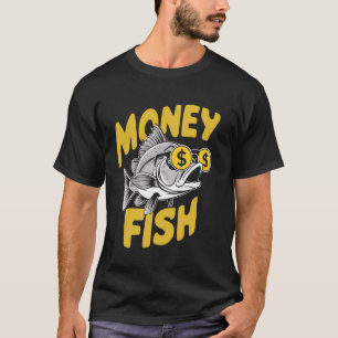 Camiseta Presente Divertido de Peixe Dinheiro de Pesca