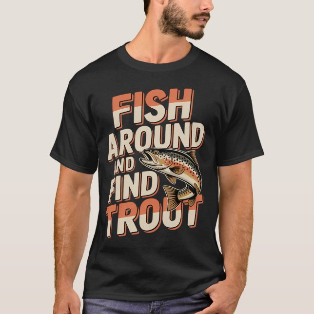 Camiseta Presente Divertido de Pesca - Pescando e Encontran (Frente)
