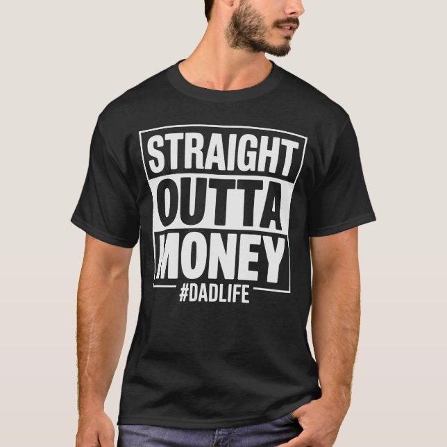 Camiseta Presente Divertido para Pai Sem Dinheiro (Frente)