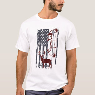 Camiseta Presente do Arqueiro Caçador Americano Caçando Arq