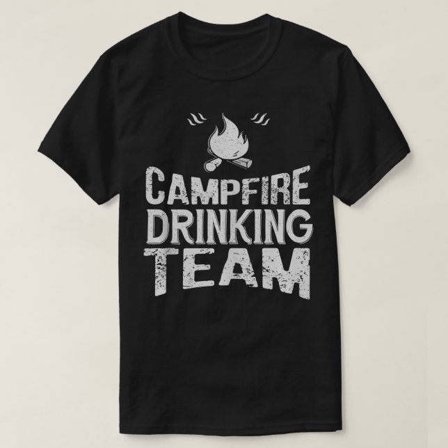 Camiseta Presente do Bebendo de Campfire Team Funny Camping (Frente do Design)
