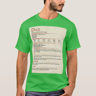 Camiseta Presente do bloco de estatísticas do pai DD