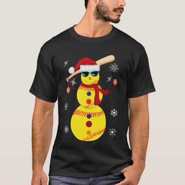 Camiseta Presente do chapéu do papai noel do boneco de neve (Frente)