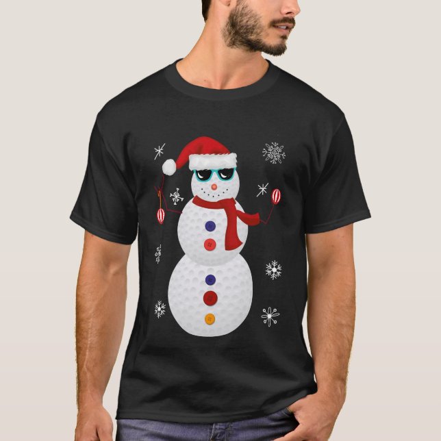 Camiseta Presente do chapéu do papai noel do boneco de neve (Frente)