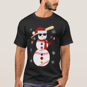 Camiseta Presente do chapéu do papai noel do boneco de neve