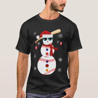 Camiseta Presente do chapéu do papai noel do boneco de neve