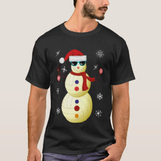Camiseta Presente do chapéu do papai noel do boneco de neve