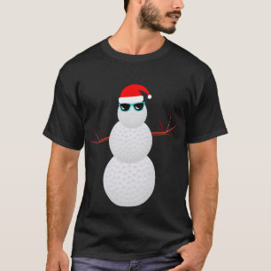 Camiseta Presente do chapéu do papai noel do boneco de neve