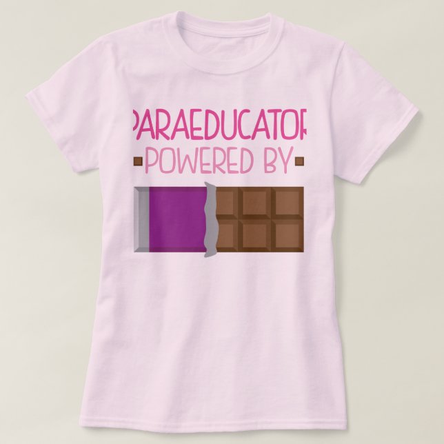 Camiseta Presente do chocolate de Paraeducator para ela (Frente do Design)