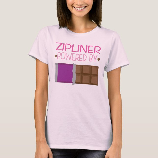 Camiseta Presente do chocolate de Zipliner para ela (Frente)