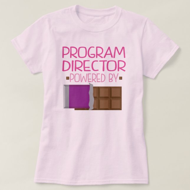 Camiseta Presente do chocolate do director de programa para (Frente do Design)