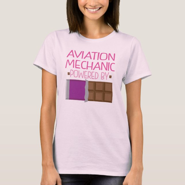 Camiseta Presente do chocolate do mecânico da aviação para (Frente)