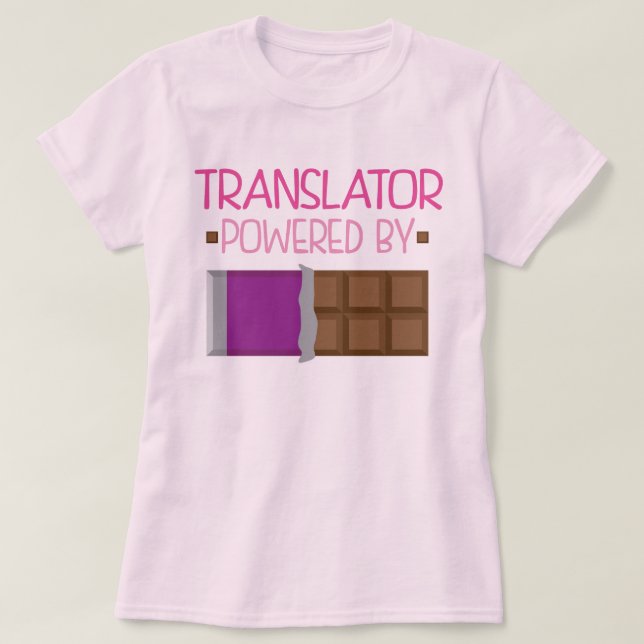 Camiseta Presente do chocolate do tradutor para ela (Frente do Design)