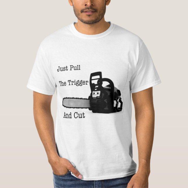 Camiseta Presente do cirurgião arborista da serra-gueira. (Frente)