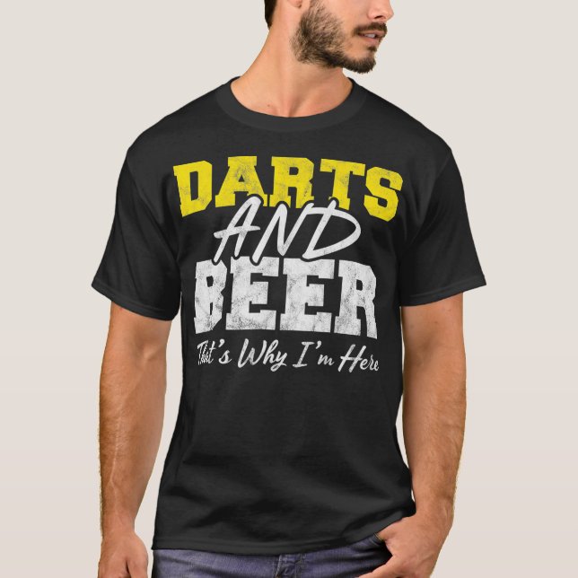 Camiseta Presente do Dart Player Engraçado de Cerveja (Frente)