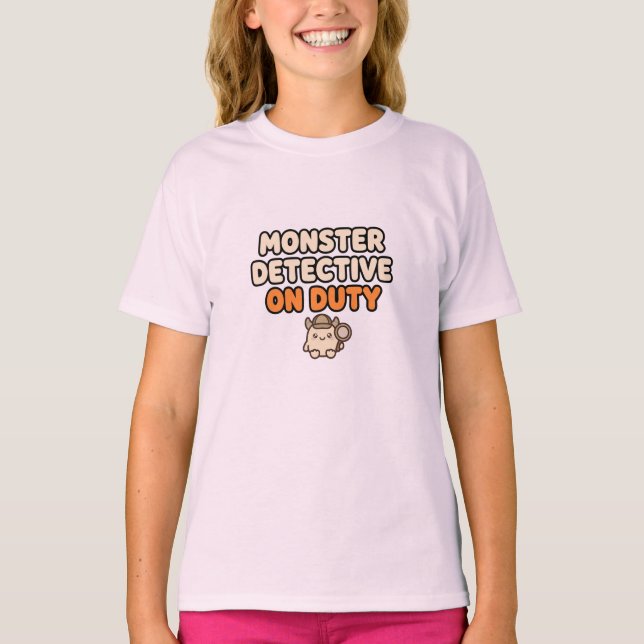 Camiseta Presente do detetive de monstros de serviço - Pres (Frente)