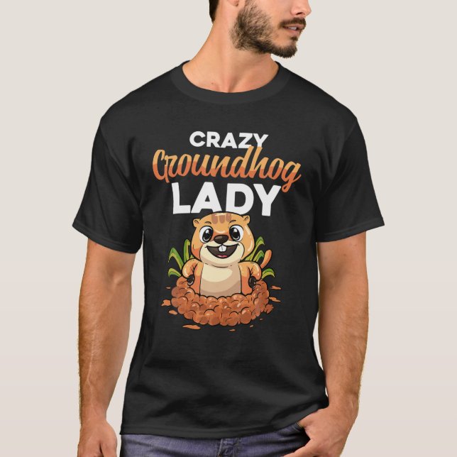 Camiseta Presente do Dia da Marmota Louca Previsão Sombra (Frente)