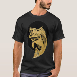 Camiseta Presente do dia da pesca de robalo dourado