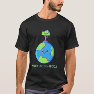 Camiseta Presente do Dia da Terra Reciclando Meio Ambiente 