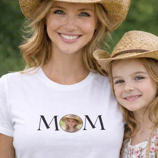 Camiseta Presente do Dia das Mães com Foto Simples Minimali (Criador carregado)