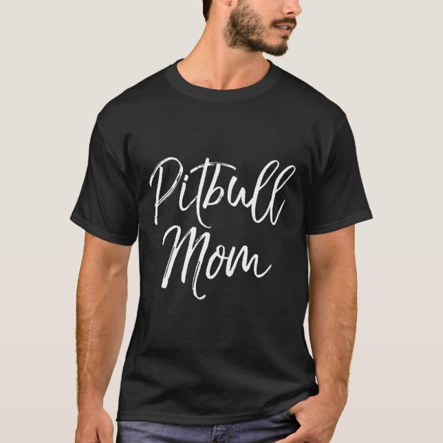 Camiseta Presente do Dia das Mães do Pit Bull Fofo para Mul (Frente)