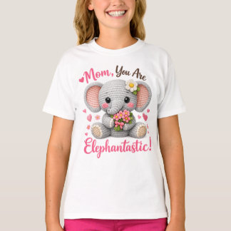 Camiseta Presente do Dia das Mães Elefantástico Mamãe Elefa
