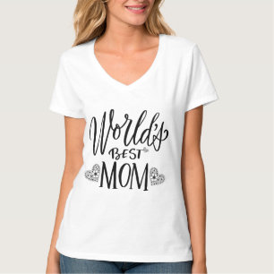 Camiseta Presente do Dia das Mães Melhor Mãe do Mundo Coraç