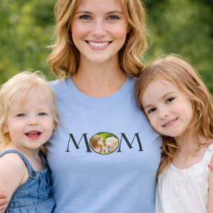 Camiseta Presente do Dia das Mães Minimal Simples Foto Azul