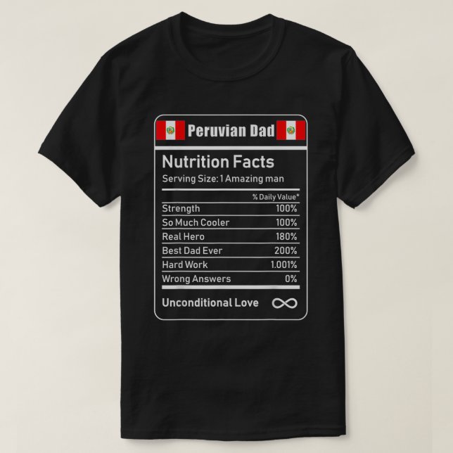 Camiseta Presente do Dia de os pais de Fatos de Nutrição do (Frente do Design)