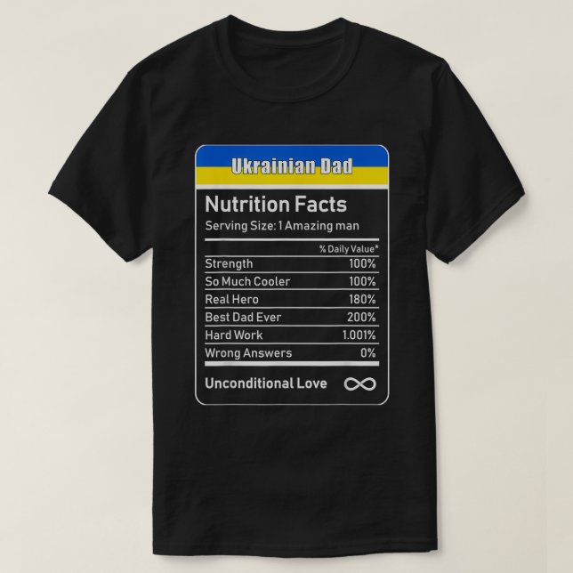 Camiseta Presente do Dia de os pais de Fatos Nutricionais U (Frente do Design)