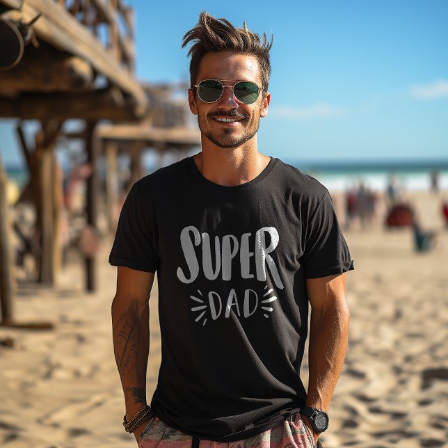 Camiseta Presente do Dia de os pais negro moderno do Super  (Criador carregado)