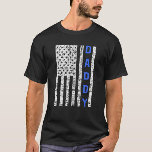 Camiseta Presente do Dia do Pai Polícia Bandeira Americana