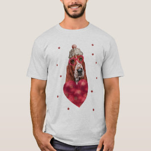 Camiseta Presente do Dia dos Namorados Basset Hound Cachorr