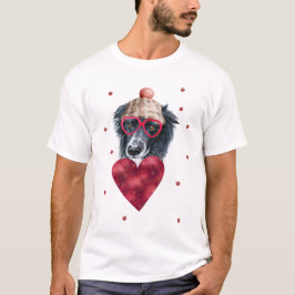 Camiseta Presente do Dia dos Namorados Border Collie Cachor