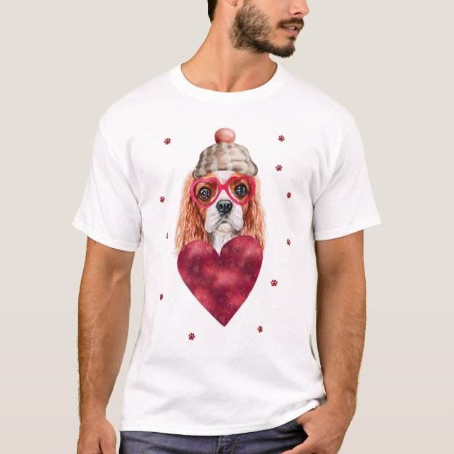 Camiseta Presente do Dia dos Namorados Cavalier King Spanie (Frente)
