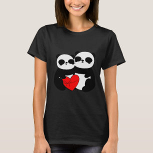 Camiseta Presente do Dia dos Namorados do Panda Fofo Casal