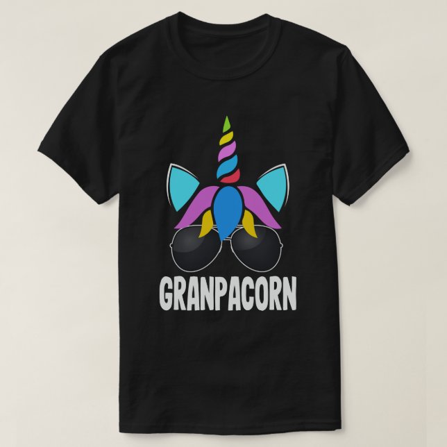 Camiseta Presente do Dia dos Pais do Vô Funny Unicorn (Frente do Design)