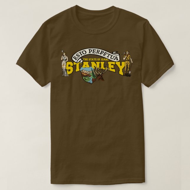 Camiseta presente do estado Stanley Idaho (Frente do Design)