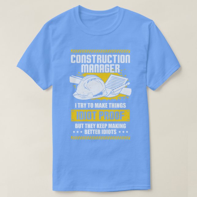 Camiseta Presente do Funny Construction Manager (Frente do Design)