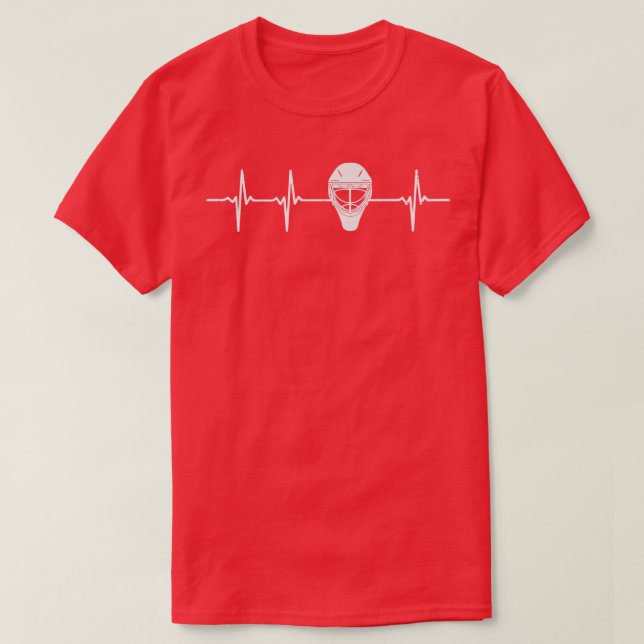 Camiseta Presente do Goalie Heartbeat Goaltender Ice Hockey (Frente do Design)