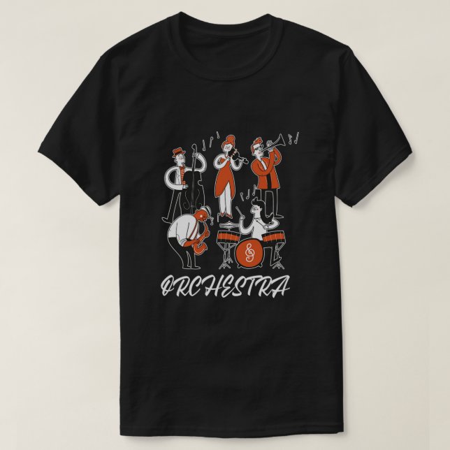 Camiseta Presente do Instrumento Musical de Orquestra Condu (Frente do Design)