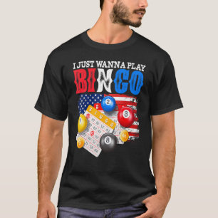 Camiseta Presente do Jogador Bingo American Flag Funny Bing