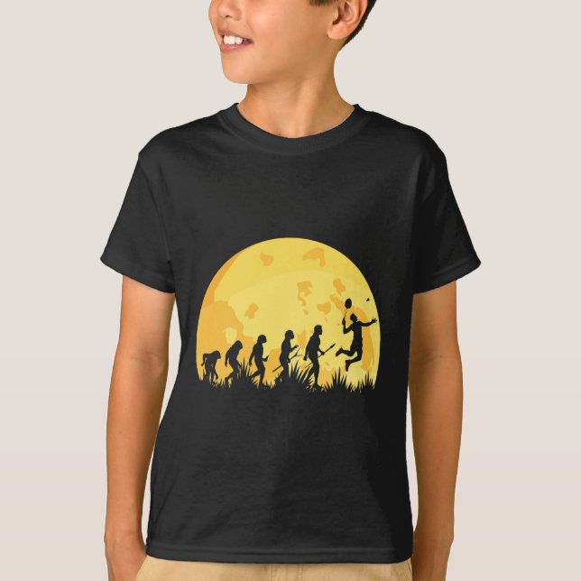 Camiseta Presente do jogador de emblema do Badminton da Evo (Frente)