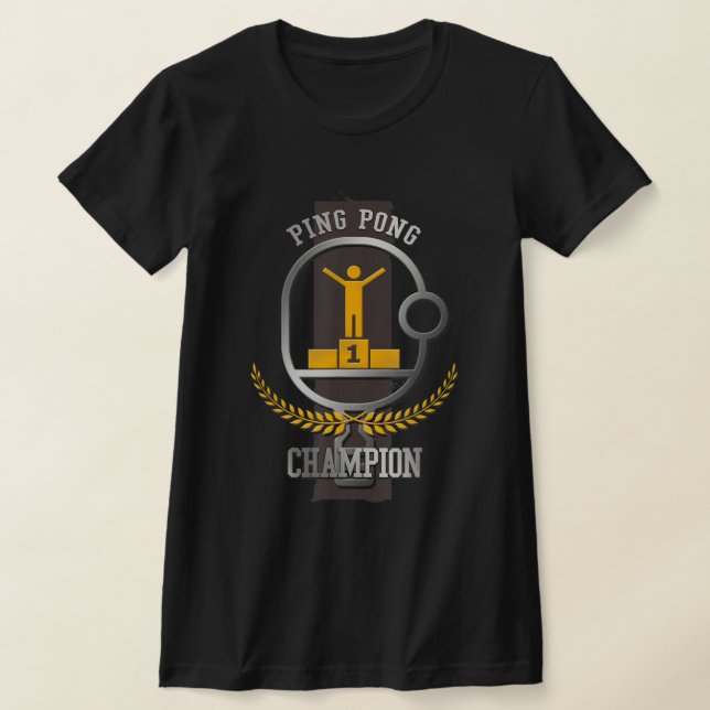 Camiseta Presente do jogador de Mesa do campeão de pinos (Postura )