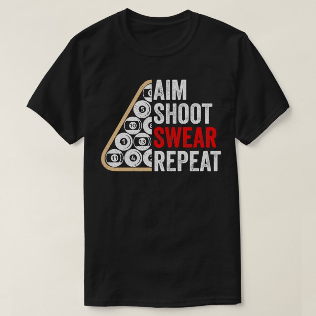 Camiseta Presente do Jogador de Piscina Billiards (Frente do Design)