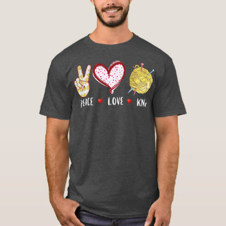 Camiseta Presente do Knit de amor pela paz para mulheres me