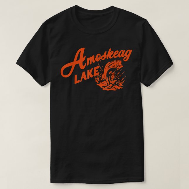 Camiseta Presente Do Lago Amoskeag Para A Pesca Da Superfíc (Frente do Design)